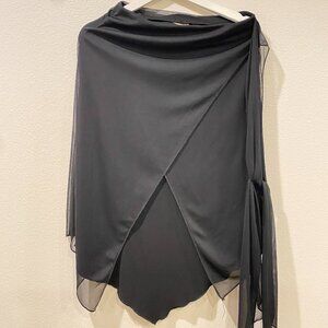 Vintage Vovo Black Layered Mesh Maxi Skirt – Made in USA